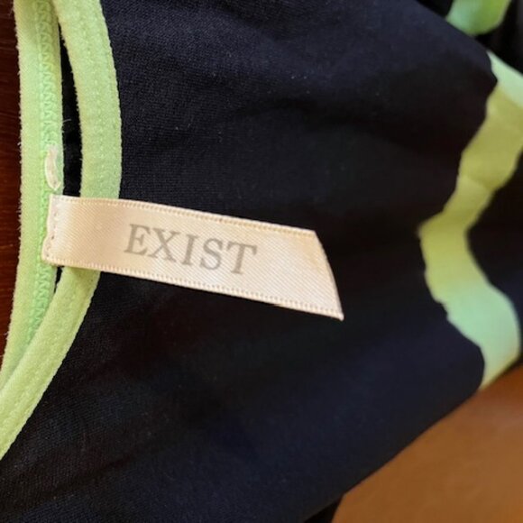 Y2K body-con mini-dress. Black and Pale Green by EXIST. - Picture 5 of 5